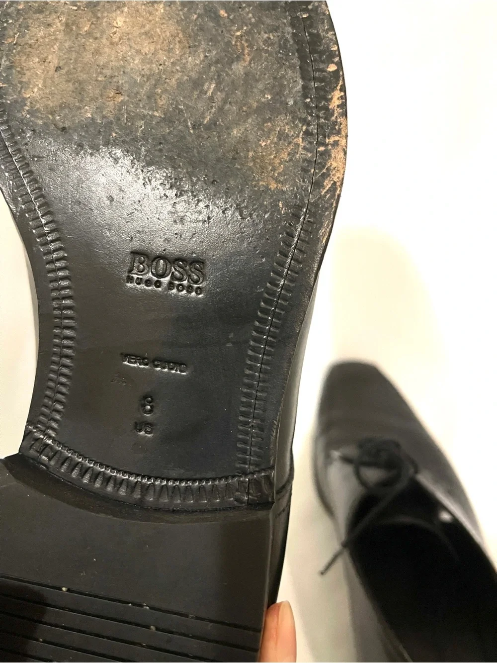 Hugo Boss Black Leather Derby Lace-Up Shoes